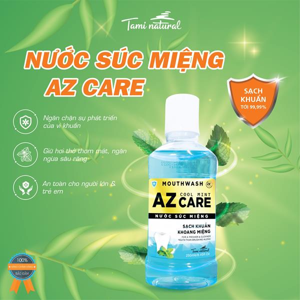 Nước súc miệng AZ Care tinh dầu bạc hà - Gia Công Mỹ Phẩm Tami Natural Home - Công Ty TNHH Sản Xuất Dược Mỹ Phẩm Tami Natural Home